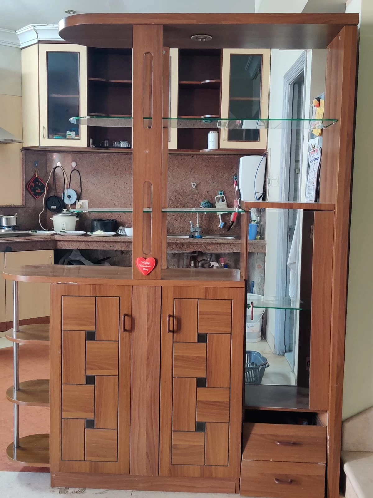 Partition cabinet for room, kitchen or office