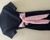 short-sleeve bow back mini sheath dress